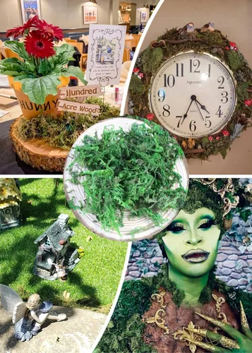 Miniatura 5 de Musgo artificial, musgo verde de 10.5 onzas para decoración, musgo sintético para manualidades, musgo decorativo para plantas de interior, centros