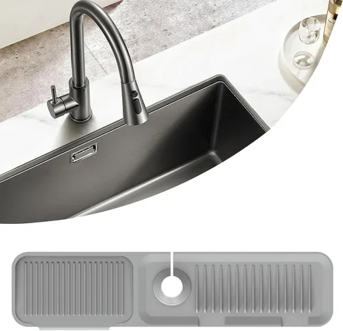 Miniatura 12 de Protector contra salpicaduras de silicona para fregadero de cocina, bandeja colectora de goteo, protector de fregadero para fregadero de cocina