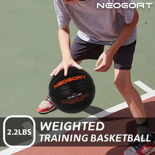 Miniatura 3 de 3LBS/2.2LBS 29.5"/28.5" Weighted Heavy Basketball Training Equipment for in& Outdoor Improving Handling Dribbling, Passing&Rebounding Skills
