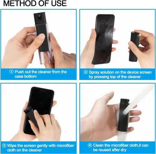 Miniatura 3 de walrfid Espray limpiador de pantalla para pantalla táctil, kit de limpieza walrfid para teléfono inteligente electrónico, TV, laptop, tableta, PC