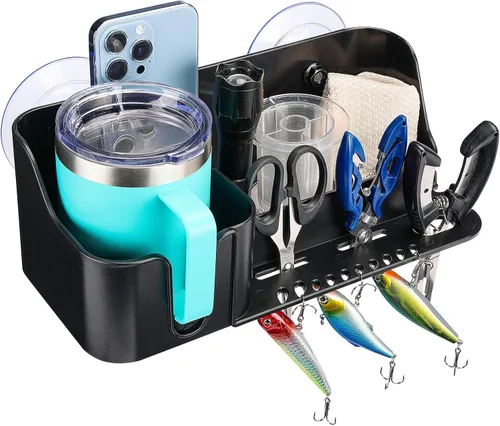 KEMIMOTO Soporte para tazas de barco, organizador instalado con tornillos/ventosas en cualquier superficie plana, organizador de almacenamiento,