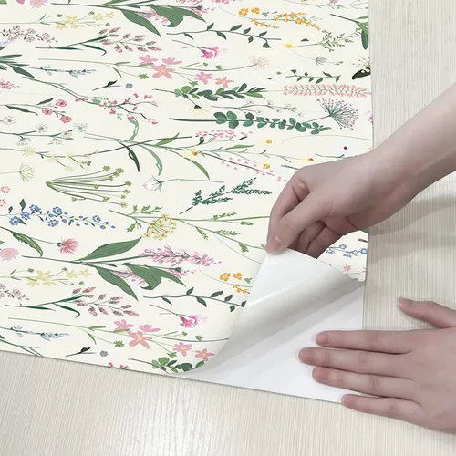 Miniatura 8 de Papel pintado floral JiffDiff despegar y pegar 118" x 17.3" papel pintado para baño papel pintado de flores silvestres papel de contacto de vinilo