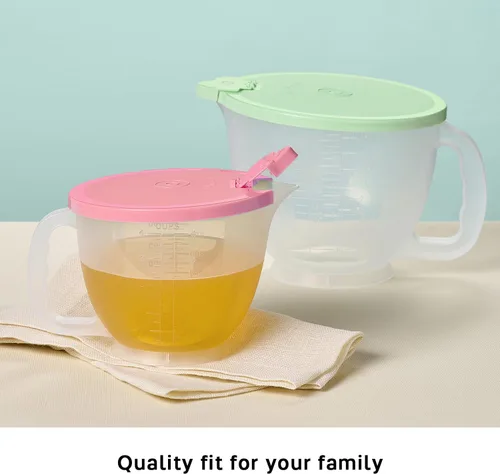 Miniatura 10 de Set de jarras Tupperware Classic Mix-N-Store en verde menta y rosa caramelo, apto para lavavajillas y sin BPA (2 tazones, 2 tapas)