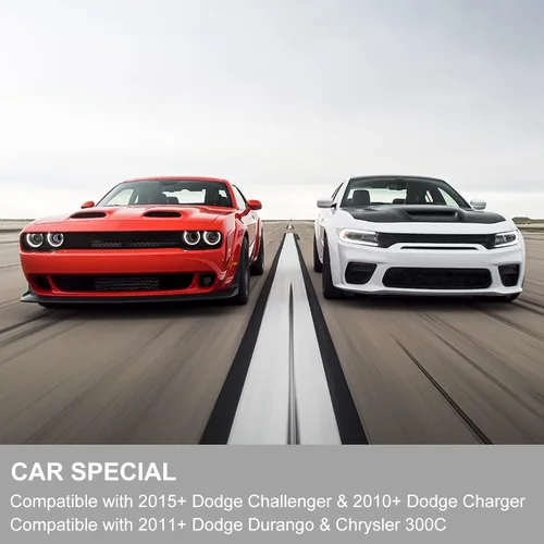 Miniatura 2 de Jimen para Dodge Challenger 2015+, para Dodge Charger 2010+, para Dodge Durango 2011+, Cubierta de botón de interruptor de faro de recorte