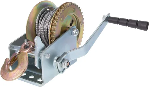 Miniatura 2 de BOSS Buck Cabrestante de acero duradero versátil de 1 vía estilo trinquete chapado en zinc de 1200 libras para alimentador de juegos Cable