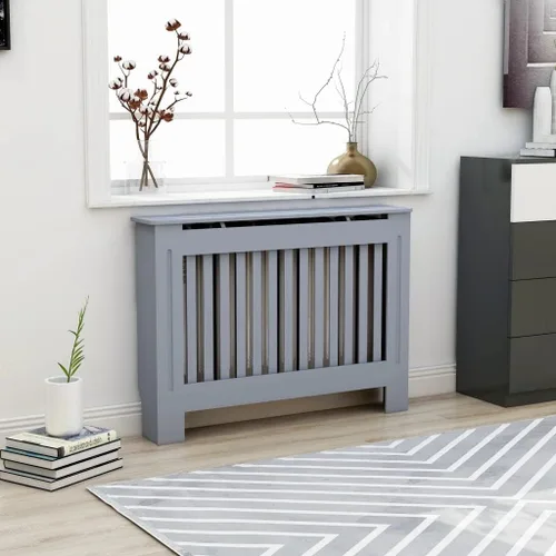 Miniatura 29 de 2 piezas de MDF para el hogar, calentador de sala de estar, soporte lateral para calefacción, cubierta de radiador, estante de gabinete de Blanco