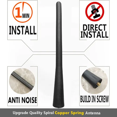 Miniatura 5 de Antena de goma para Toyota Yaris (2006-2018), antena Toyota Yaris – 7 pulgadas prueba de lavado de coche, bobina de cobre interna reemplazo