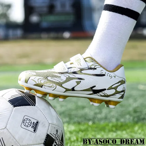 Miniatura 3 de ASOCO DREAM Zapatos de fútbol para niños y niñas zapatos de fútbol para suelo firme para jóvenes profesionales atléticos para exteriores e interiores