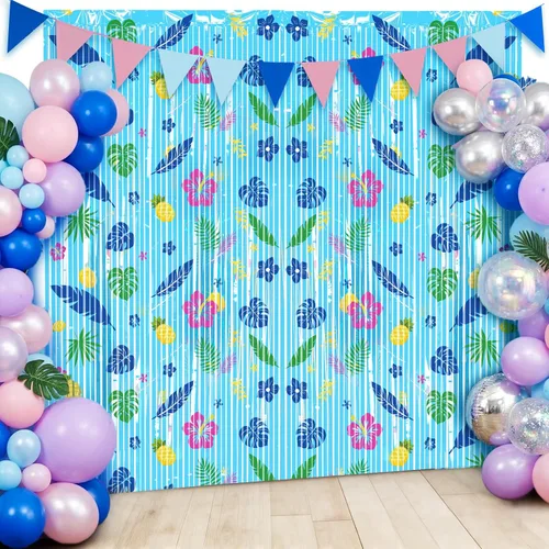 Miniatura 9 de Paquete de 4 cortinas de flecos de papel de aluminio negro, fondo de oropel metálico con purpurina para cumpleaños, bodas, despedidas de soltera