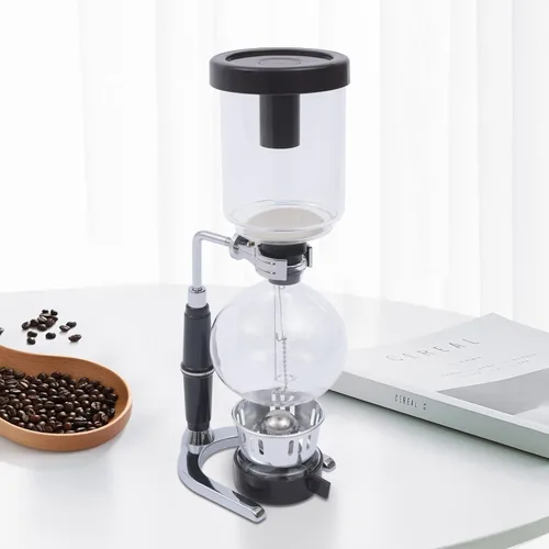 Miniatura 2 de Siphon - Cafetera de sifón, 16.9 fl oz, cafetera sifón de mesa, cafetera sifón de acero inoxidable, cafetera al vacío, color negro