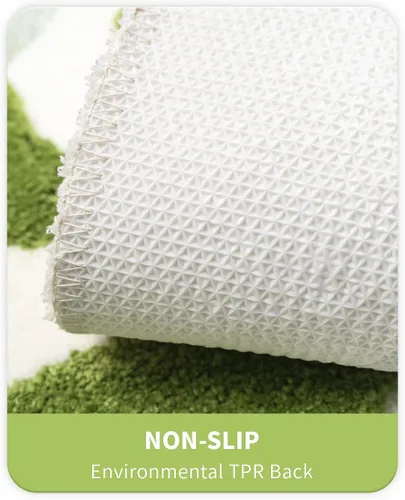 Miniatura 6 de Alfombras de baño verdes con diseño de hojas bonitas para baño, antideslizantes, decoración de baño, microfibra lavable, absorbente de agua, 32 x 20