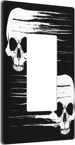 Miniatura 7 de Cubierta de placa de interruptor de luz basculante de esqueleto blanco y negro para decoración de pared para el hogar, dormitorio, cocina, Single