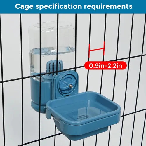 Miniatura 3 de VANNON Dispensador de agua con filtro de animales pequeños para jaula, botella de agua de 26 onzas para jaulas, sin BPA y antiflujo para mascotas