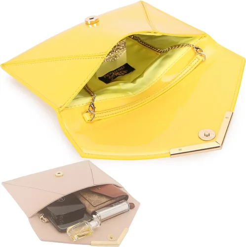 Miniatura 6 de Dexmay - Bolso de mano para mujer, de piel de charol, bolso de vestir plegable