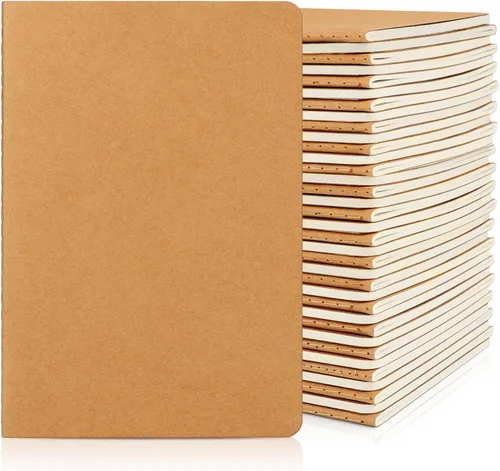Miniatura 19 de EUSOAR Diarios para cuadernos, paquete de 24 cuadernos A5 de 5.5 x 8.3 pulgadas, 60 páginas/30 hojas de tapa blanda con rayas universitarias, 100