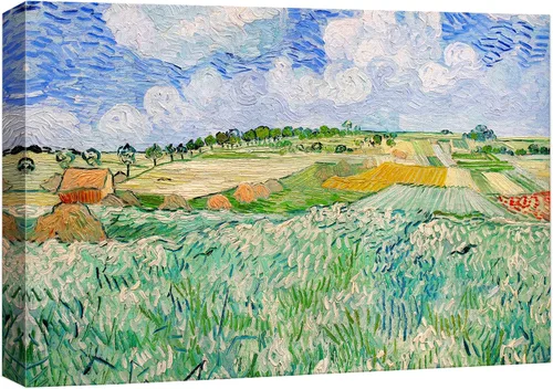 Miniatura 46 de Van Gogh - Lienzo con diseño giclée de olivos con cielo amarillo y sol, arte de pared de galería, estirado y enmarcado, listo para colgar, 24 x 36
