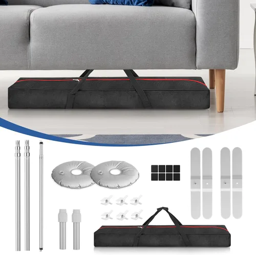Miniatura 7 de EMART Soporte de fondo resistente de 8.9 x 10 pies, kit de soporte de fondo para fotos de tubería y cortina, marco de metal ajustable con base