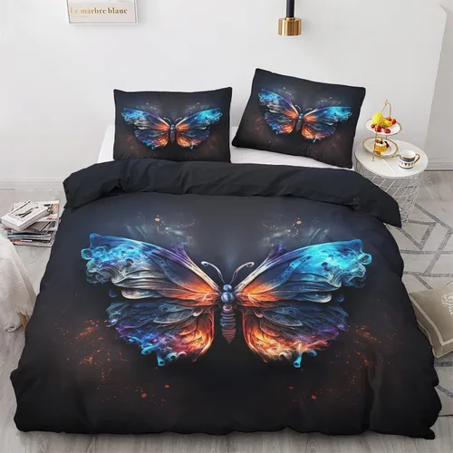 Miniatura 20 de Funda de edredón abstracta tamaño individual Juego de ropa de cama geométrica 2 piezas Funda de edredón con patrón de microfibra suave