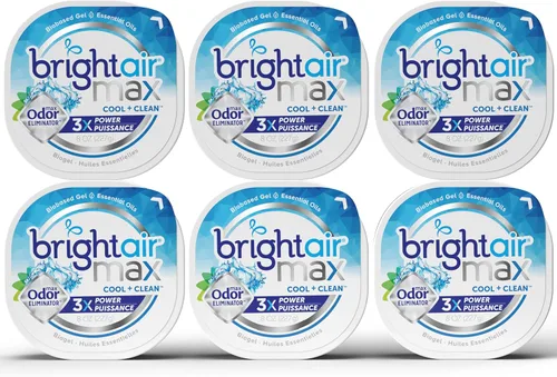 Miniatura 6 de Bright Air Gel eliminador de olores máximo de 8 onzas, para espacios de tamaño mediano, aroma a lavanda silvestre, caja de 6, dura hasta 60 días