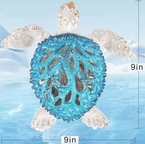 Miniatura 4 de VVGIFTS Decoración del Océano Tortuga Marina Arrecife de Coral Escultura para Hogar Oficina Decoración de Playa Costal para Mesa Estanteria