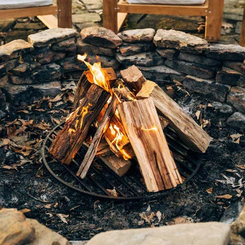 Miniatura 2 de TITAN GREAT OUTDOORS Rejilla redonda para fogatas de ceniza y brasa, resistente, de acero de 1/2 pulgada, elevada, para leña, para chimeneas