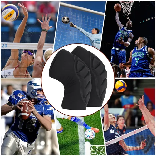 Miniatura 6 de PISIQI Rodilleras de compresión para piernas, rodillera gruesa anticolisión gruesa EVA acolchada para baloncesto, fútbol, voleibol, lucha libre