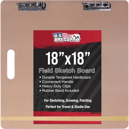 Miniatura 7 de U.S. Art Supply Tablero de dibujo para artistas, de 11 x 17 pulgadas, tablero de dibujo ligero con asa, clip y banda de goma para arte, bocetos