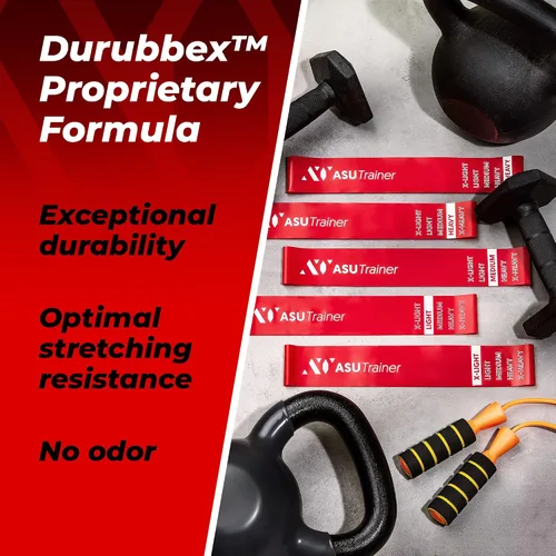 Miniatura 4 de Bandas de resistencia de bucle, 5 bandas de ejercicio, 5 a 40 libras, equipo de entrenamiento de refuerzo hecho de Durubbex, bandas de resistencia