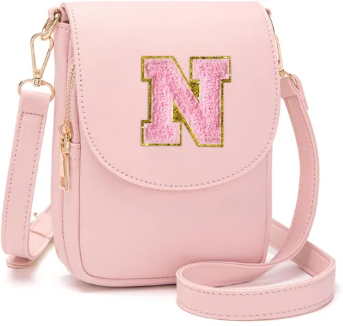 Miniatura 23 de Viverte Bolso Cruzado para Niñas Adolescentes Pequeñas, Bolso Inicial para Celular, Pequeña Cartera para Niños Pequeños, Bolso de Cuero con Tres
