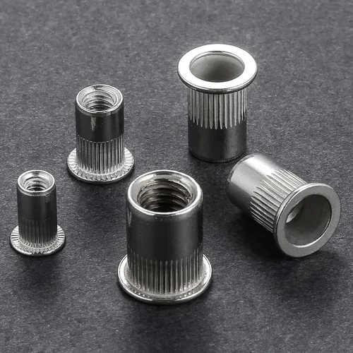 Miniatura 4 de Wensilon 100 piezas Tuerca de remache M8 métrica de acero inoxidable 304 con cuerpo moleteado y cabeza plana Plateado