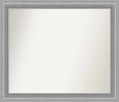 Miniatura 560 de Amanti Art Espejo de baño plateado para sobre el fregadero, 24 x 24 pulgadas, espejo cuadrado de peltre forjado a medida, marco de madera casual