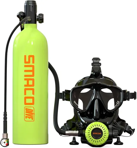 Miniatura 10 de SMACO Mini tanque de buceo con máscara de buceo de cara completa, S700 1.9L Mini tanque de buceo portátil botella de poni reutilizable hasta 30