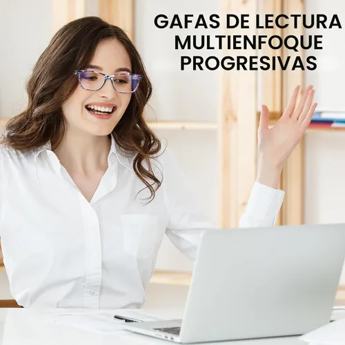 Miniatura 6 de Anteojos de lectura progresivos multienfoque para mujer, estampado de patrón de bloque de luz azul, elegantes lectores de computadora para mujer