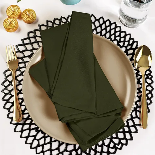 Miniatura 7 de Utopia Kitchen Servilletas de tela color oliva, 12 unidades, 18 x 18 pulgadas, mezcla de algodón absorbente, lavables y reutilizables, para cenas