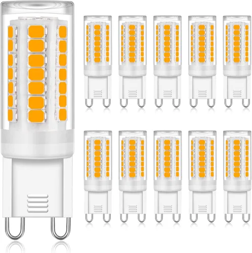 YUIIP Bombillas LED G9 de 4 W blanco cálido 3000 K, equivalente a bombilla halógena de 40 W, AC110V-130V G9 bombillas LED de base de cerámica