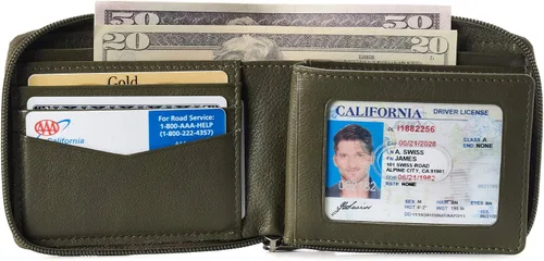 Miniatura 2 de Alpine Swiss Logan - Cartera plegable con cremallera para hombre o mujer, seguridad RFID, viene en una caja de regalo, cartera Rfid, talla única