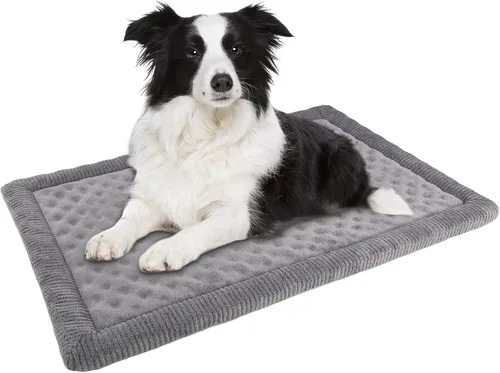 Almohadilla grande para jaula de perros de 36 pulgadas, gris, cama de espuma viscoelástica para perrera de perros, franela suave, lavable,