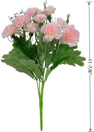 Miniatura 6 de Corkwaw Claveles artificiales de 40 cabezas, ramo de hortensias de seda, planta de plástico adecuada para accesorios de fotos, fiestas familiares