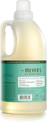 Miniatura 2 de Mrs. Meyer's Clean Day 2x HE detergente líquido de lavandería, albahacal, botellas de 64 onzas, 1211101, paquete de de 1, 1, 1