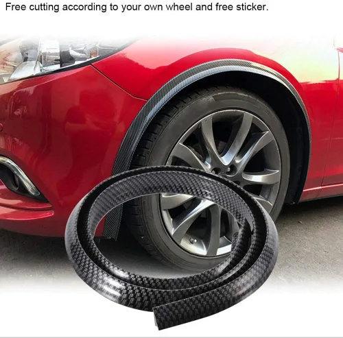 Miniatura 7 de Recorte de arco de rueda de fibra de carbono - Tira de cejas negra para la mayoría de los autos
