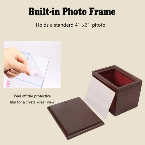 Miniatura 6 de Urnas conmemorativas de madera para mascotas, perros y gatos medianos, caja de fotos, urna de cremación para mascotas, urnas de cremación