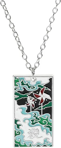Collar con colgante de esmalte de Tanjiro, disfraz de personaje, inspiración, cosplay, Kimetsu Hanafuda, collares, regalos de joyería para mujeres y
