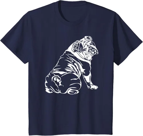 Miniatura 55 de Gracioso Bulldog Inglés playera perro Hund playera regalo, Azul (Heather blue)