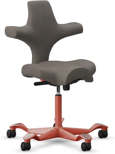 Miniatura 30 de HAG Capisco Silla de escritorio estándar ajustable, marco negro, asiento negro de vinilo ónix