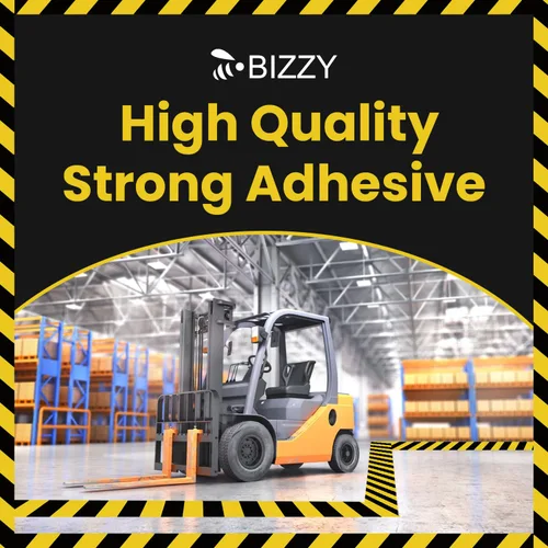 Miniatura 4 de Bizzy Cinta de seguridad negra y amarilla de 2 pulgadas x 108 pies industrial Cinta de precaución amarilla y negra para piso, cinta de cuidado