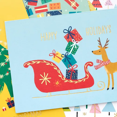 Miniatura 7 de Hallmark - Tarjetas de Navidad (6 tarjetas con sobres) Papá Noel conduciendo un auto rojo