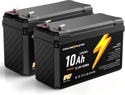 Miniatura 12 de GOLDENMATE Batería de ciclo profundo LiFePO4 de litio de 12 V 7 Ah, más de 5000 ciclos, batería de fosfato de hierro de litio impermeable IP67, BMS