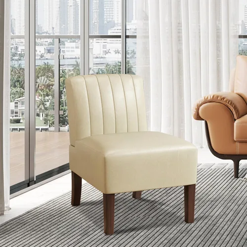 Miniatura 16 de VIRRMO Sillas de Acento sin Brazos para Sala de Estar, Silla Slipper Moderna Sillas de Sala de Estar con Patas de Madera Sólida, Silla de Tocador