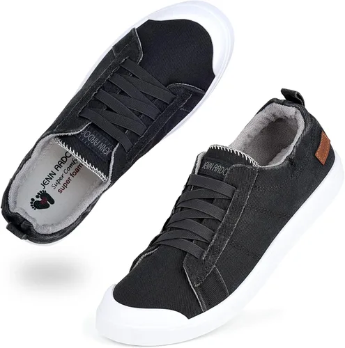 Miniatura 7 de JENN ARDOR - Tenis de lona para mujer, mocasines de meter, moda estilo casual 2022, punta redonda, suaves, cómodos, zapatos planos para caminar
