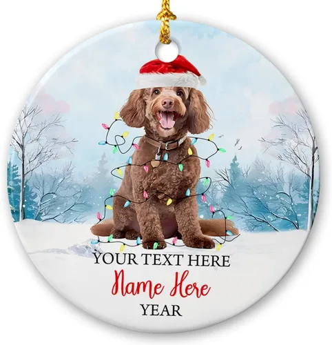 Miniatura 28 de Adorno de cerámica de Alaska Malamute de Feliz Navidad, decoración personalizada de Papá Noel, perro de Alaska Malamute nombre de perro, decoración